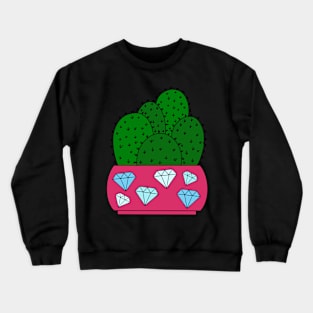 Cute Cactus Design #193: Cacti In Diamond Pot Crewneck Sweatshirt